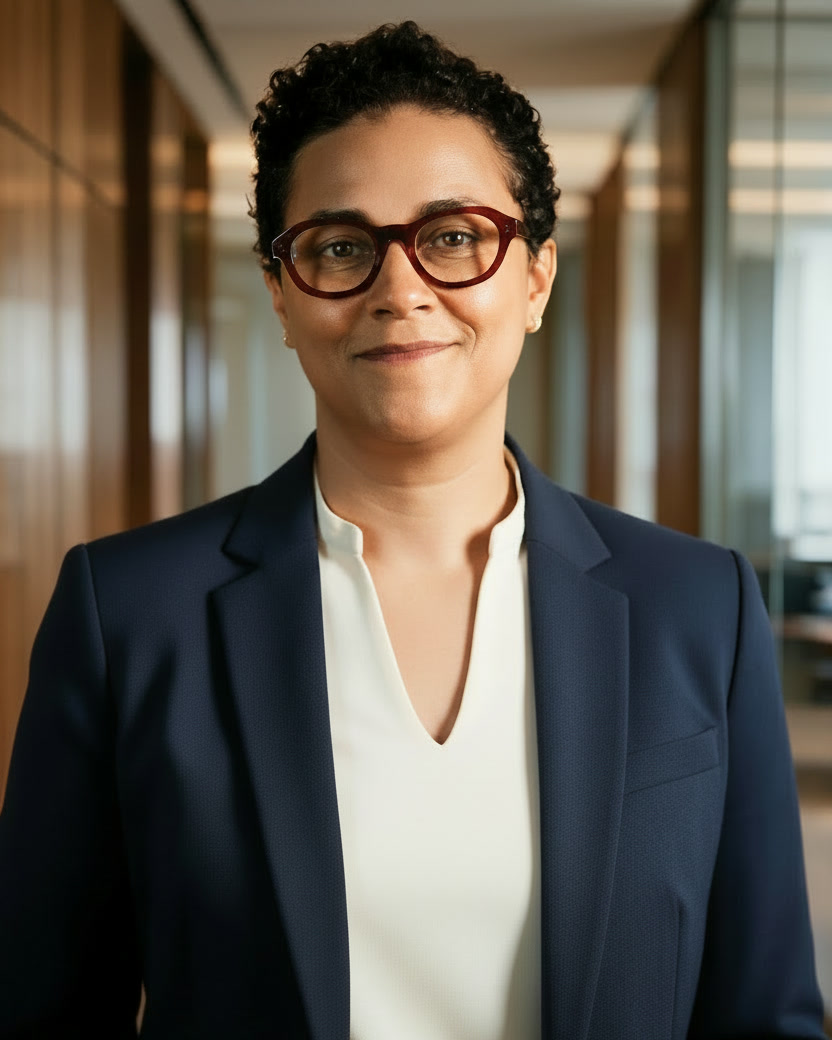 Retrato da fundadora e responsável técnica da Villa Mello Advocacia
